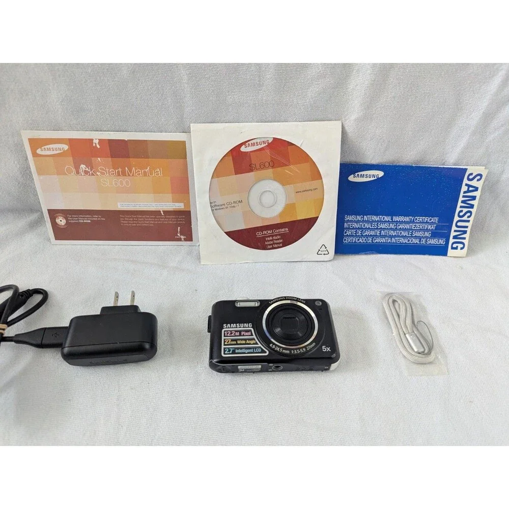 Samsung SL600 12.1MP Digital Camera - Tested Working w/ Accessories, Charger